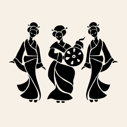 Fan dance trio