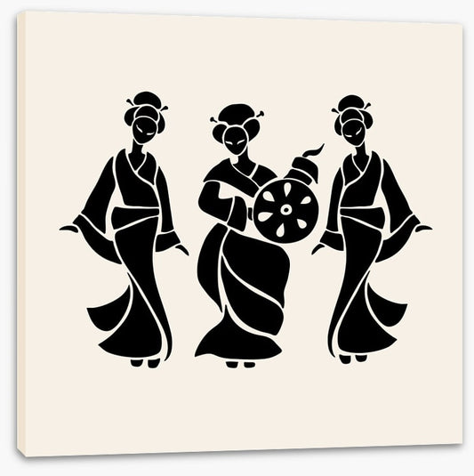 Fan dance trio
