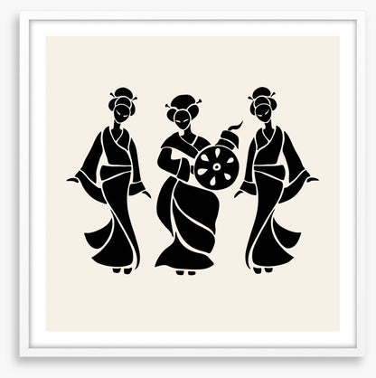 Fan dance trio