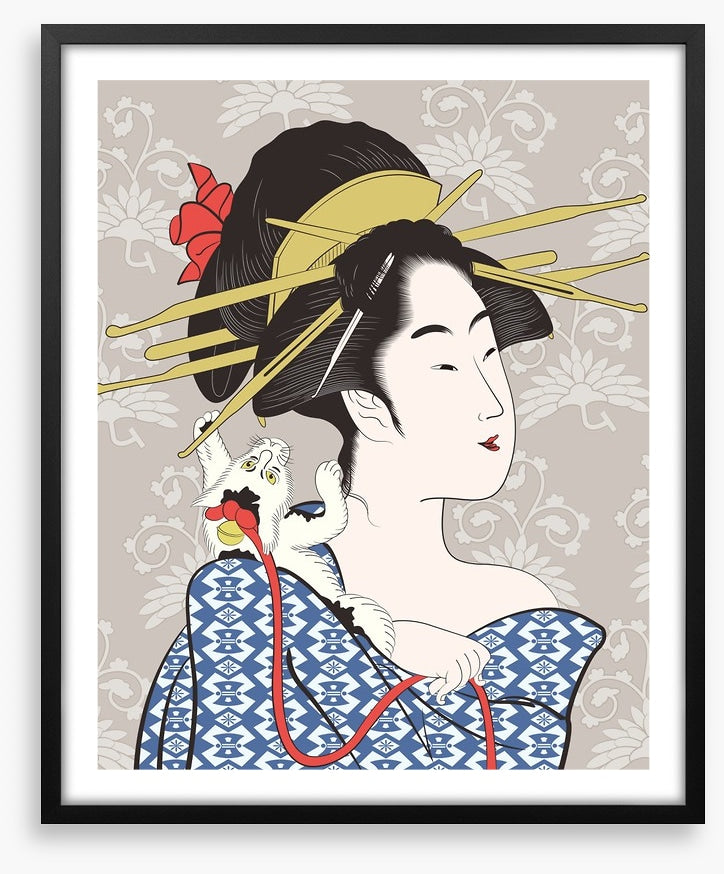 The cat on the kimono
