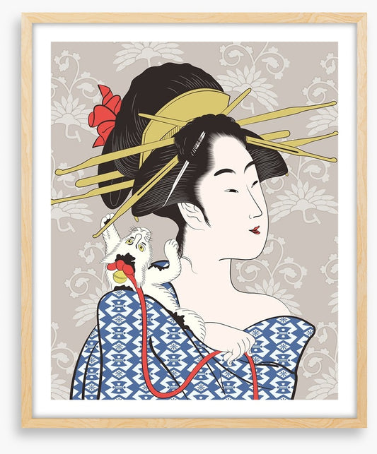 The cat on the kimono