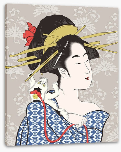 The cat on the kimono