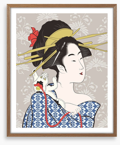 The cat on the kimono