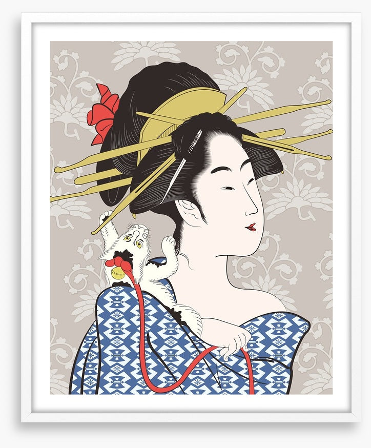 The cat on the kimono