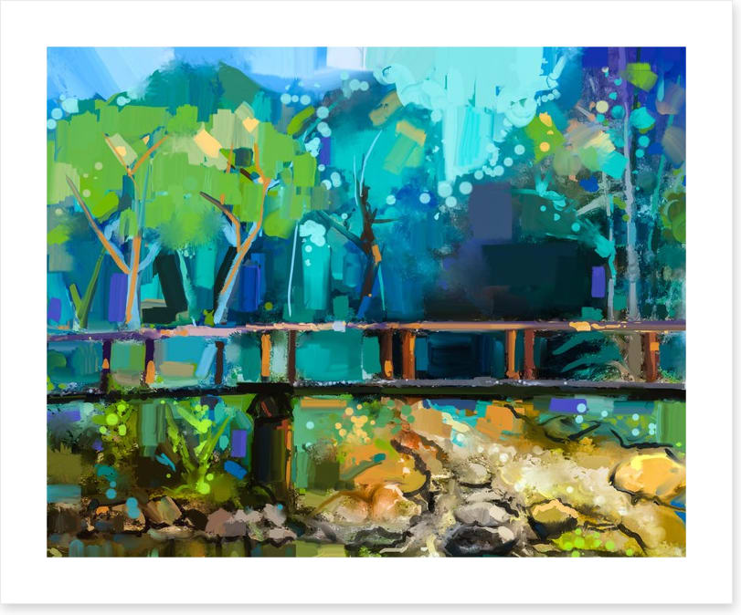 Bridge over the forest creek