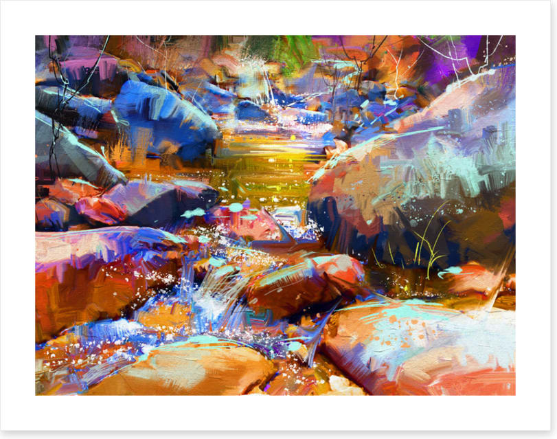 Colourful cascade