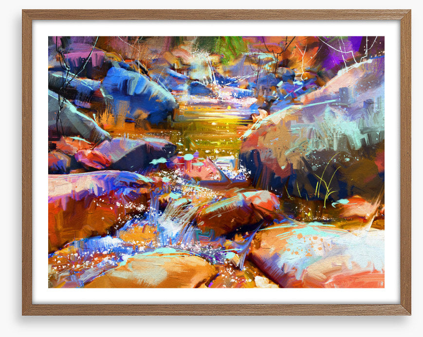 Colourful cascade
