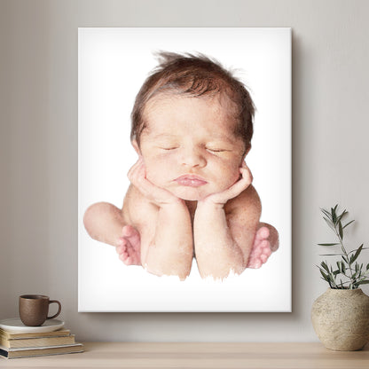 Baby Soft Watercolour Custom Portrait | Stretched Canvas
