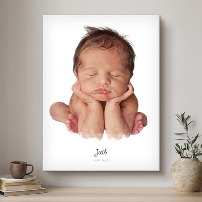 Baby Modern Art Artistic Design Custom Portrait | Stretched Canvas