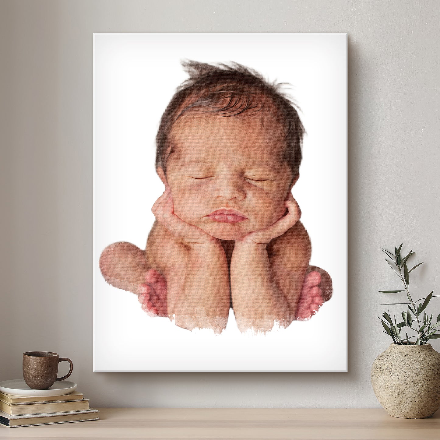 Baby Modern Art Artistic Design Custom Portrait | Stretched Canvas