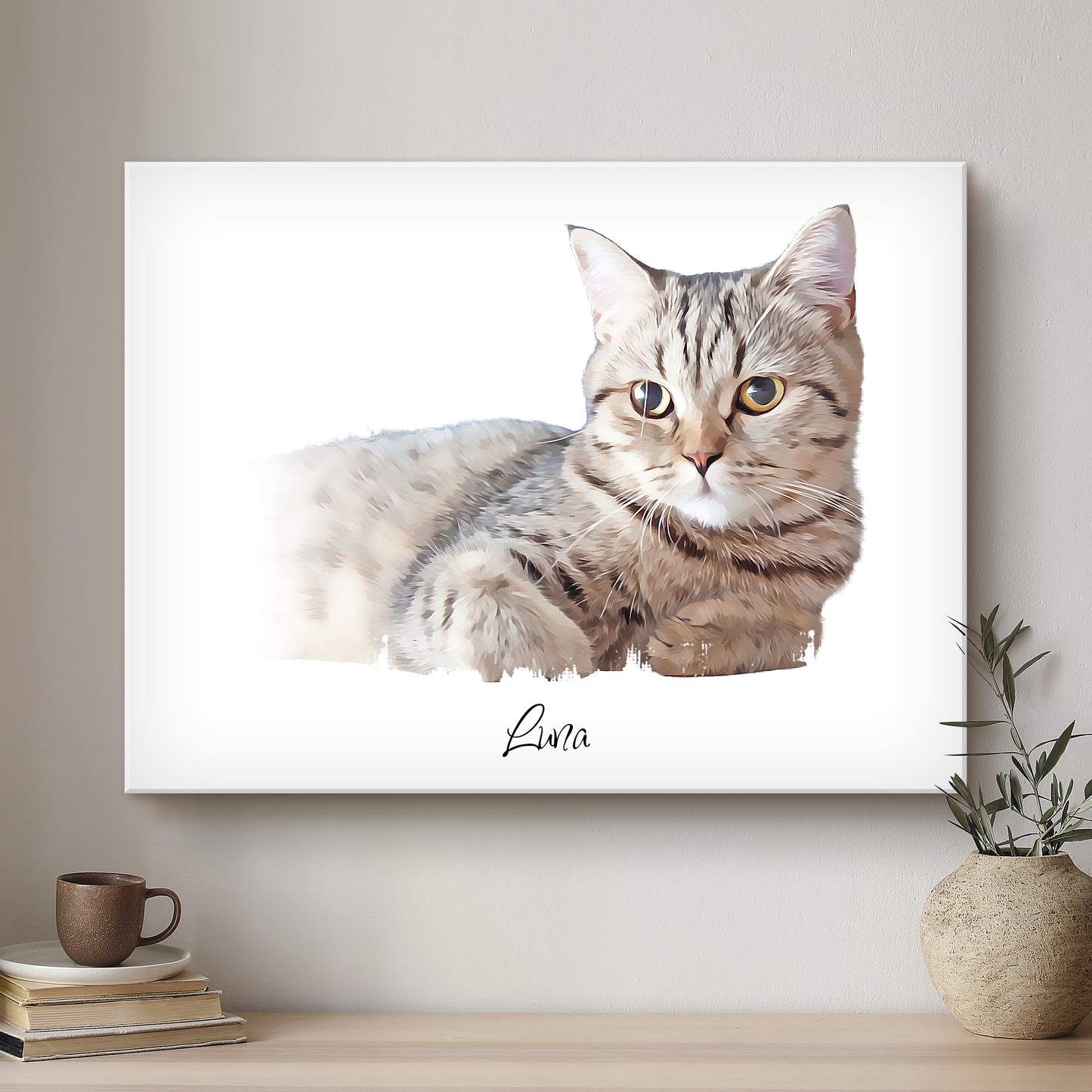 Cat Oil-Inspired Fine Art Portrait | Premium Custom Canvas