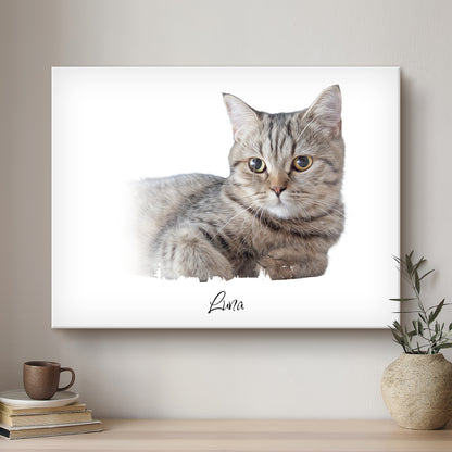 Cat Modern Art Artistic Design Custom Portrait | Stretched Canvas