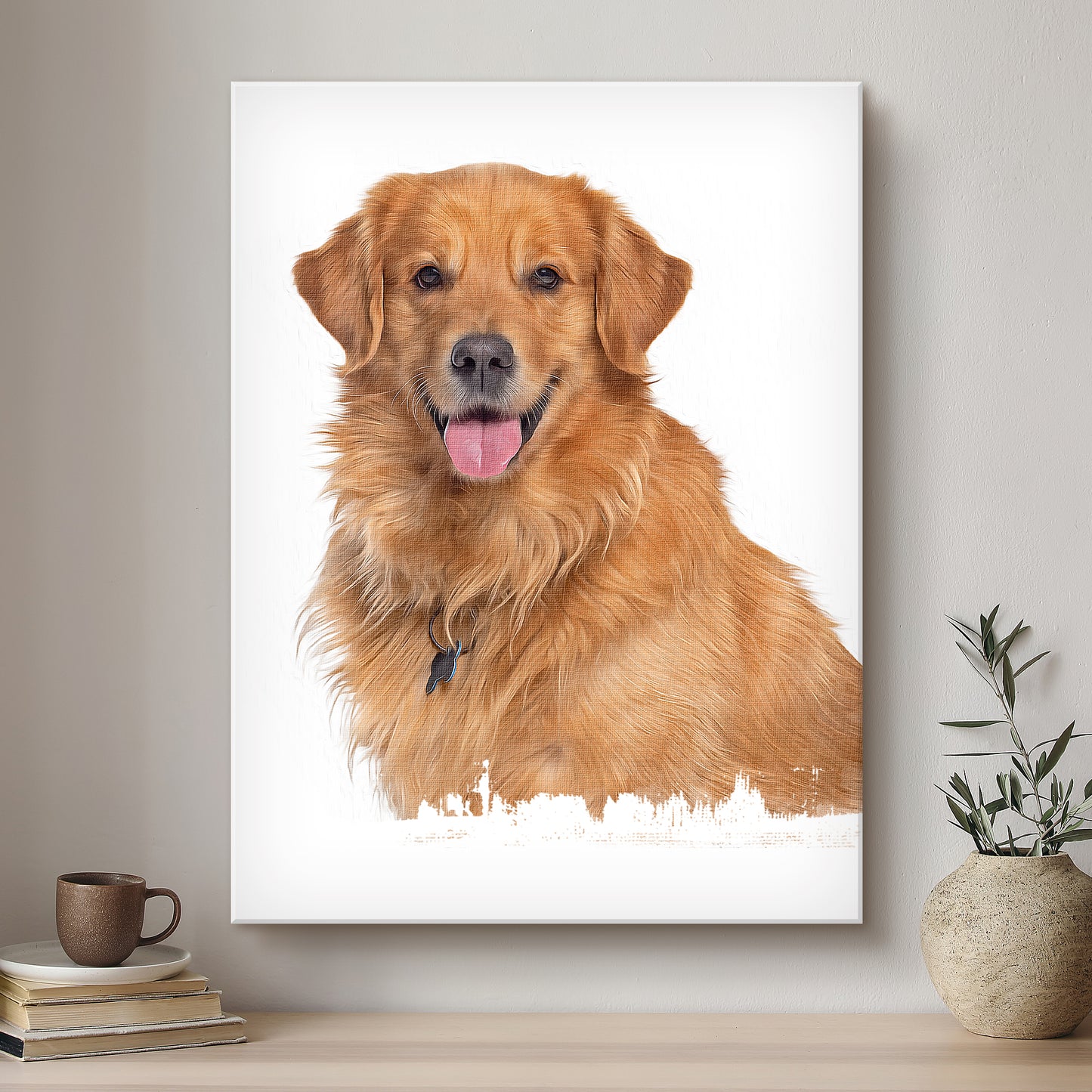 Dog Modern Art Artistic Design Custom Portrait | Stretched Canvas