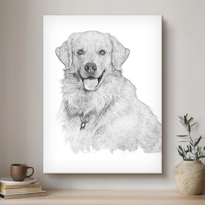 Dog Black & White Artistic Design Custom Portrait | Stretched Canvas