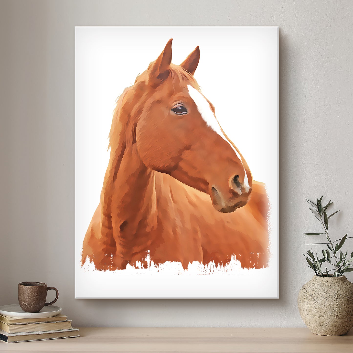 Horse Oil-Inspired Fine Art Portrait | Premium Custom Canvas