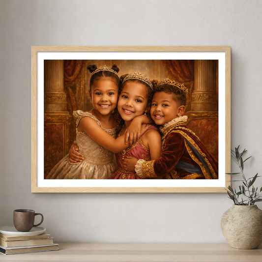 Children Royal Style Custom Portrait | Framed Art Print
