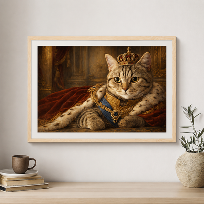 Cat Royal Style Custom Portrait | Framed Art Print