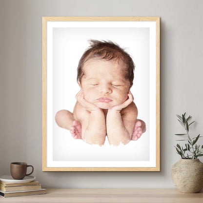Baby Soft Watercolour Custom Portrait | Framed Art Print