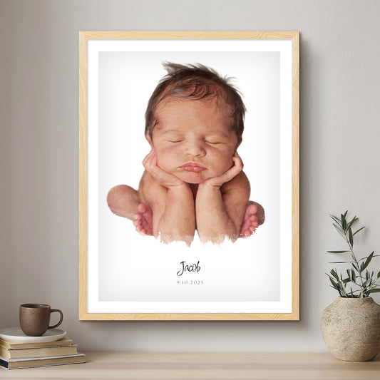 Baby Modern Art Artistic Design Custom Portrait | Framed Art Print