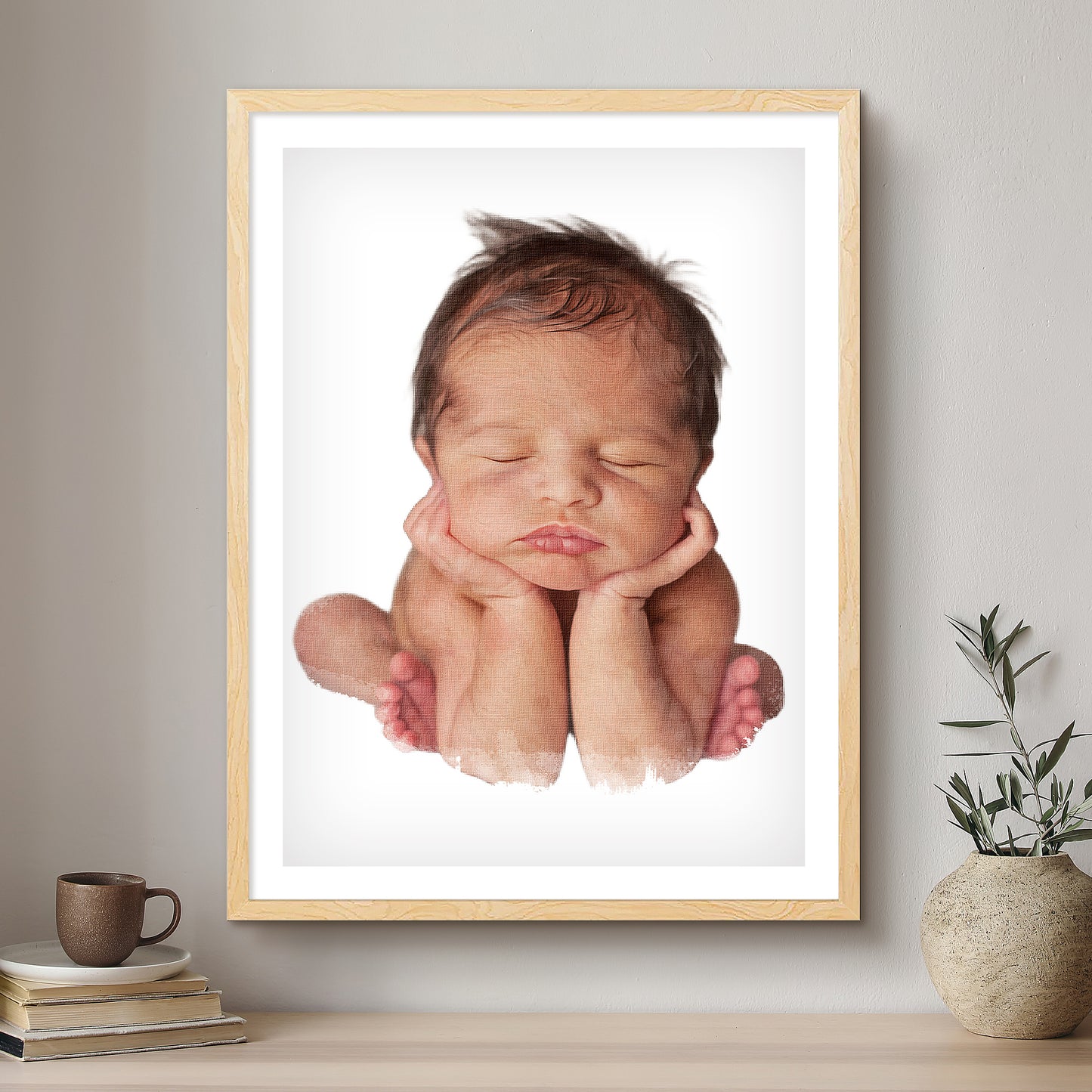 Baby Modern Art Artistic Design Custom Portrait | Framed Art Print