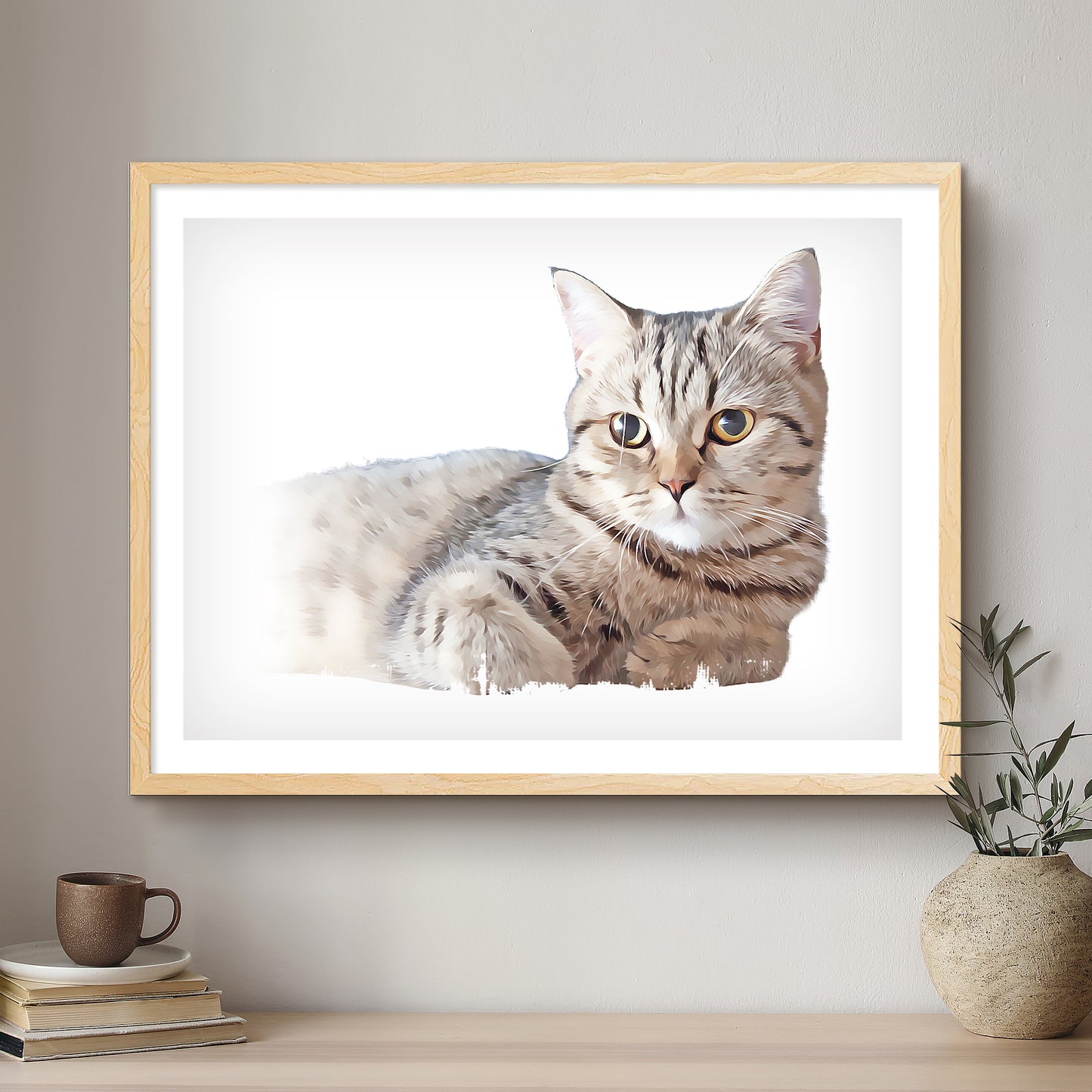 Cat Oil-Inspired Fine Art Portrait | Premium Custom Framed Print