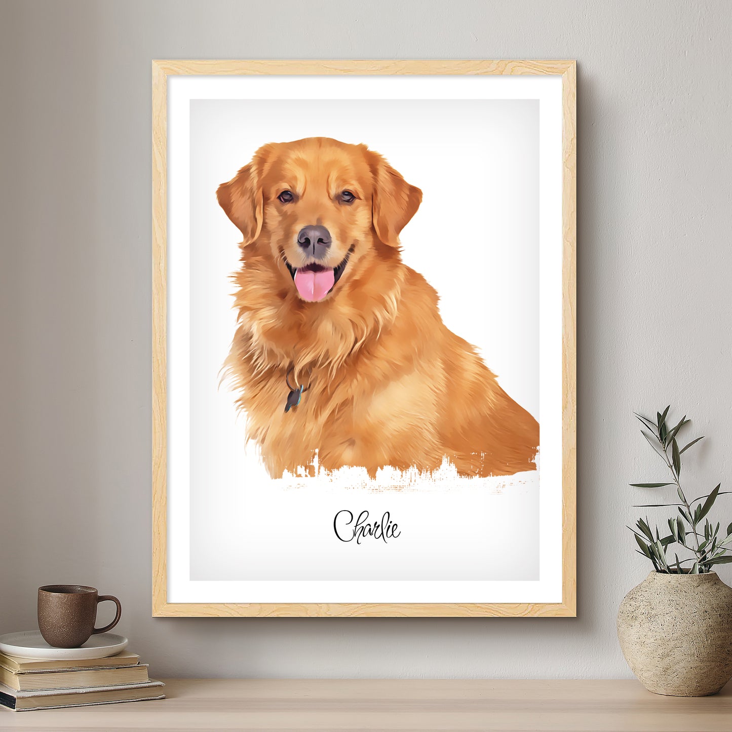 Personalised Dog Oil-Inspired Portrait | Custom Pet Art Framed Print