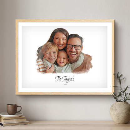 Family Modern Art Artistic Design Custom Portrait | Framed Art Print