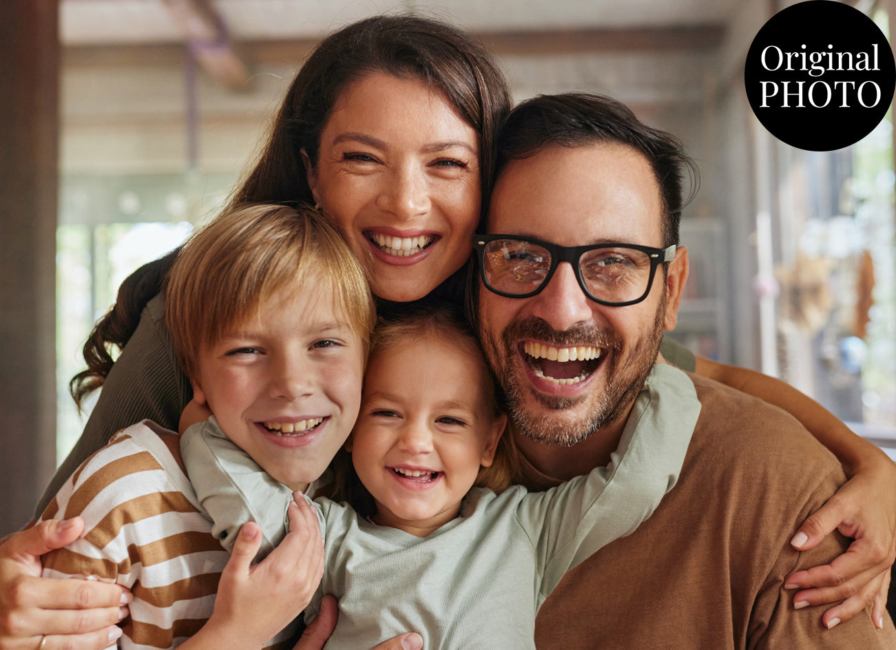 Family Soft Watercolour Custom Portrait | Stretched Canvas