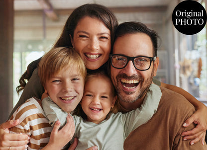 Family Soft Watercolour Custom Portrait | Stretched Canvas