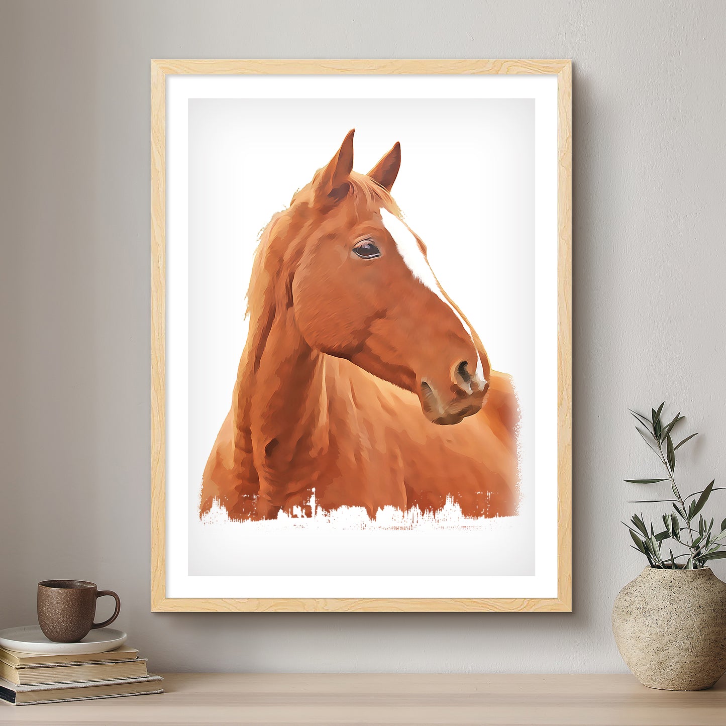 Horse Oil-Inspired Fine Art Portrait | Premium Custom Framed Print
