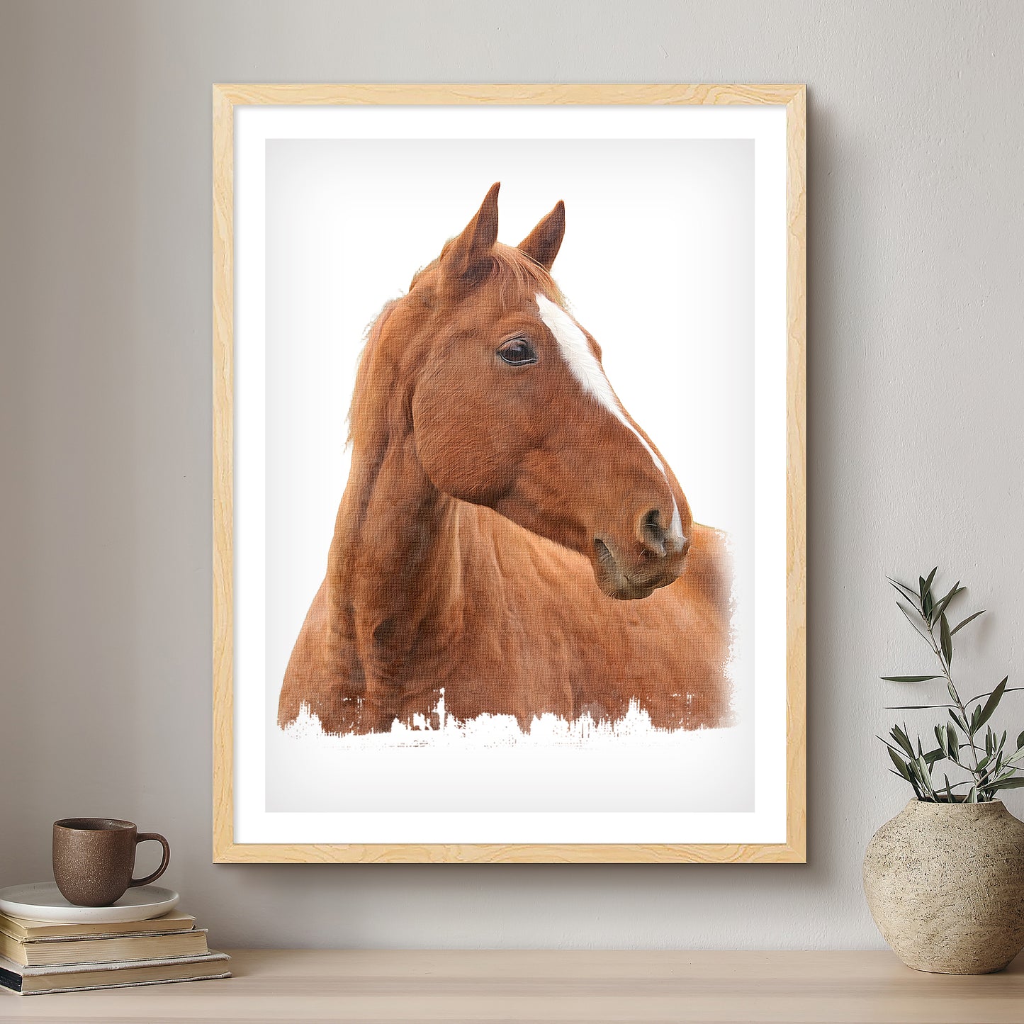 Horse Modern Art Artistic Design Custom Portrait | Framed Art Print