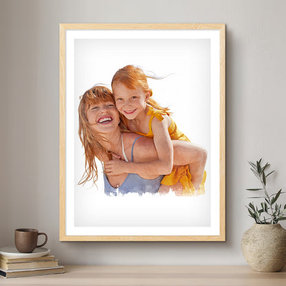 Mummy & Me Modern Art Artistic Design Custom Portrait | Framed Art Print