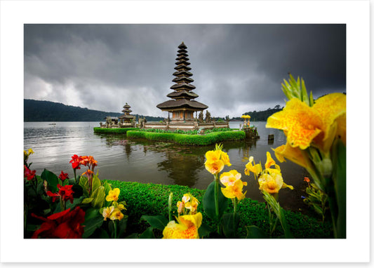 Bali temple and flowers
