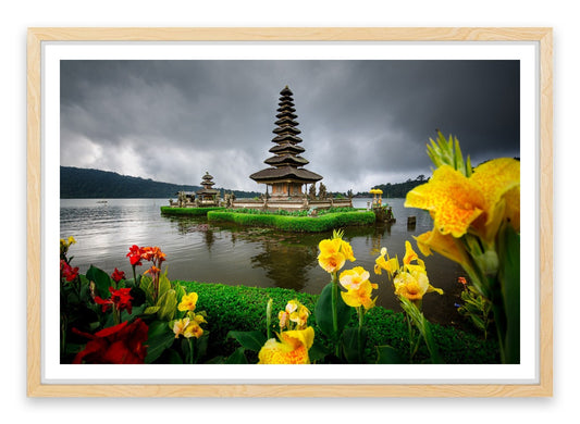 Bali temple and flowers