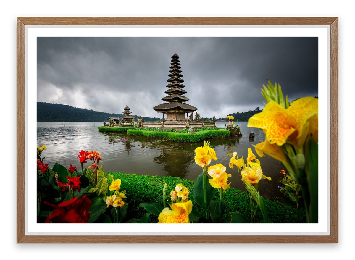 Bali temple and flowers