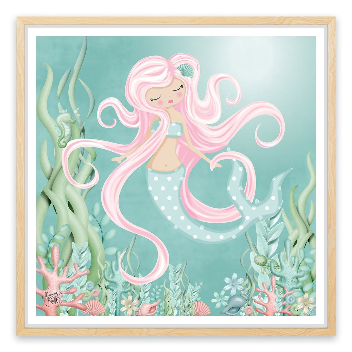 The mermaid with pink hair