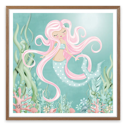 The mermaid with pink hair