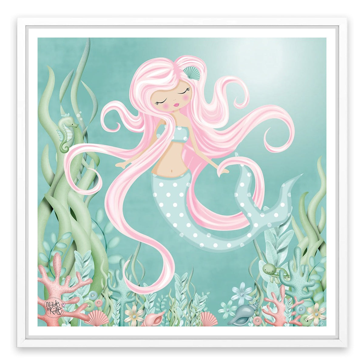 The mermaid with pink hair