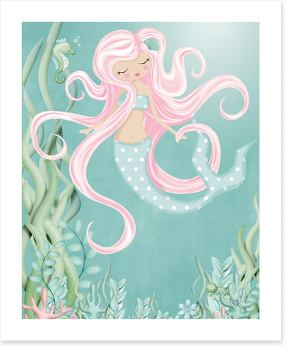 The mermaid with pink hair