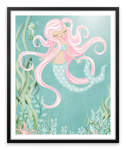 The mermaid with pink hair