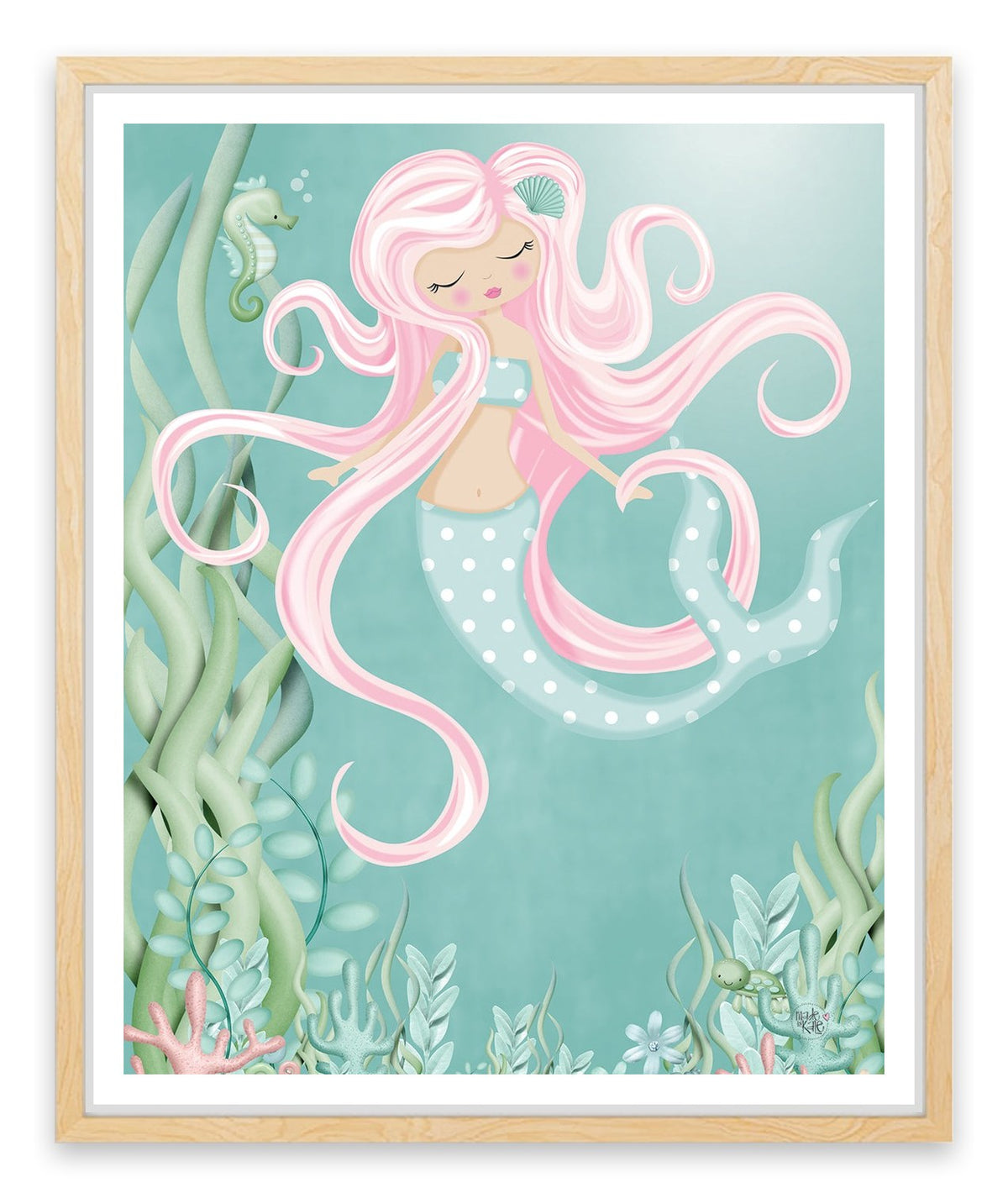 The mermaid with pink hair