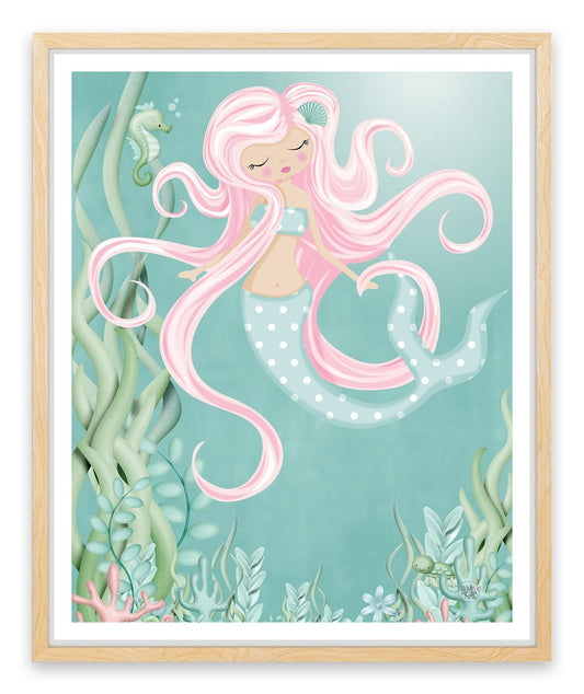 The mermaid with pink hair
