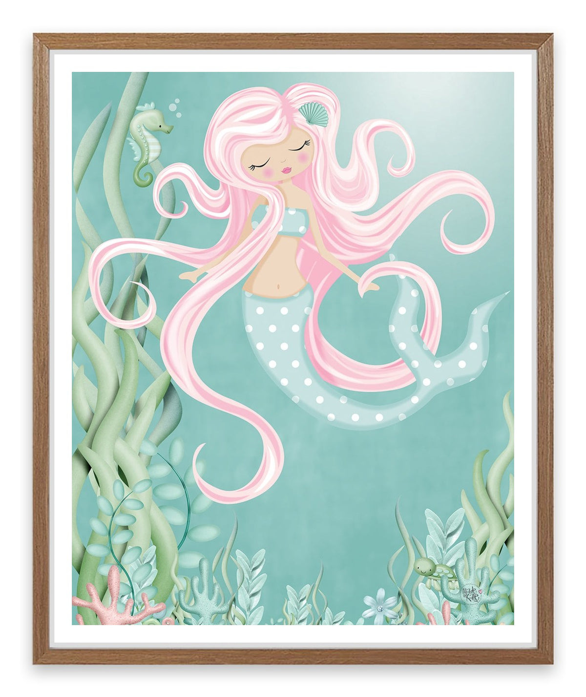 The mermaid with pink hair