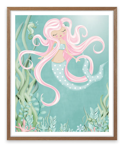 The mermaid with pink hair