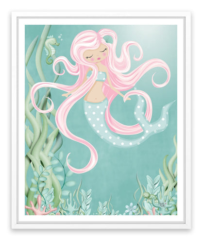 The mermaid with pink hair