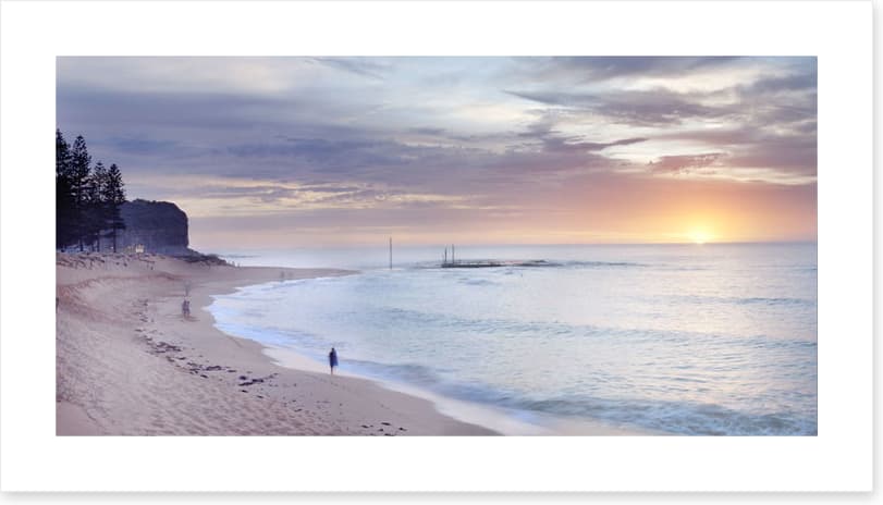 Mona Vale beach landscape at dawn