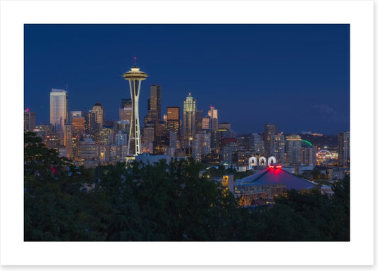 Seattle skyline by night