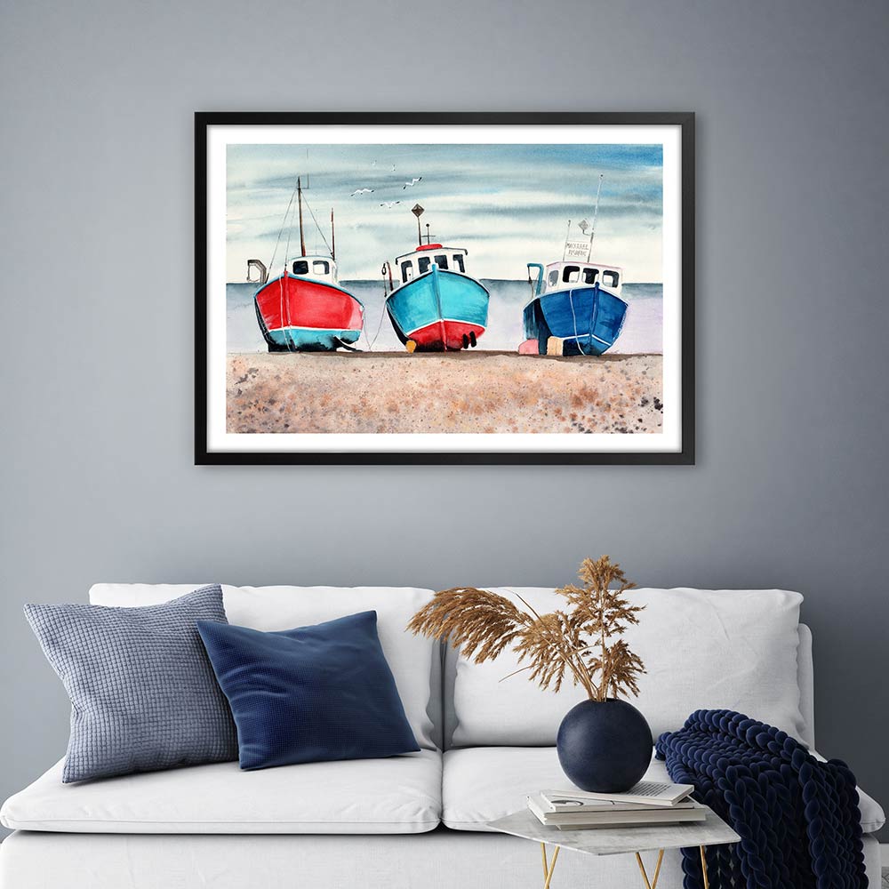 Three beached boats