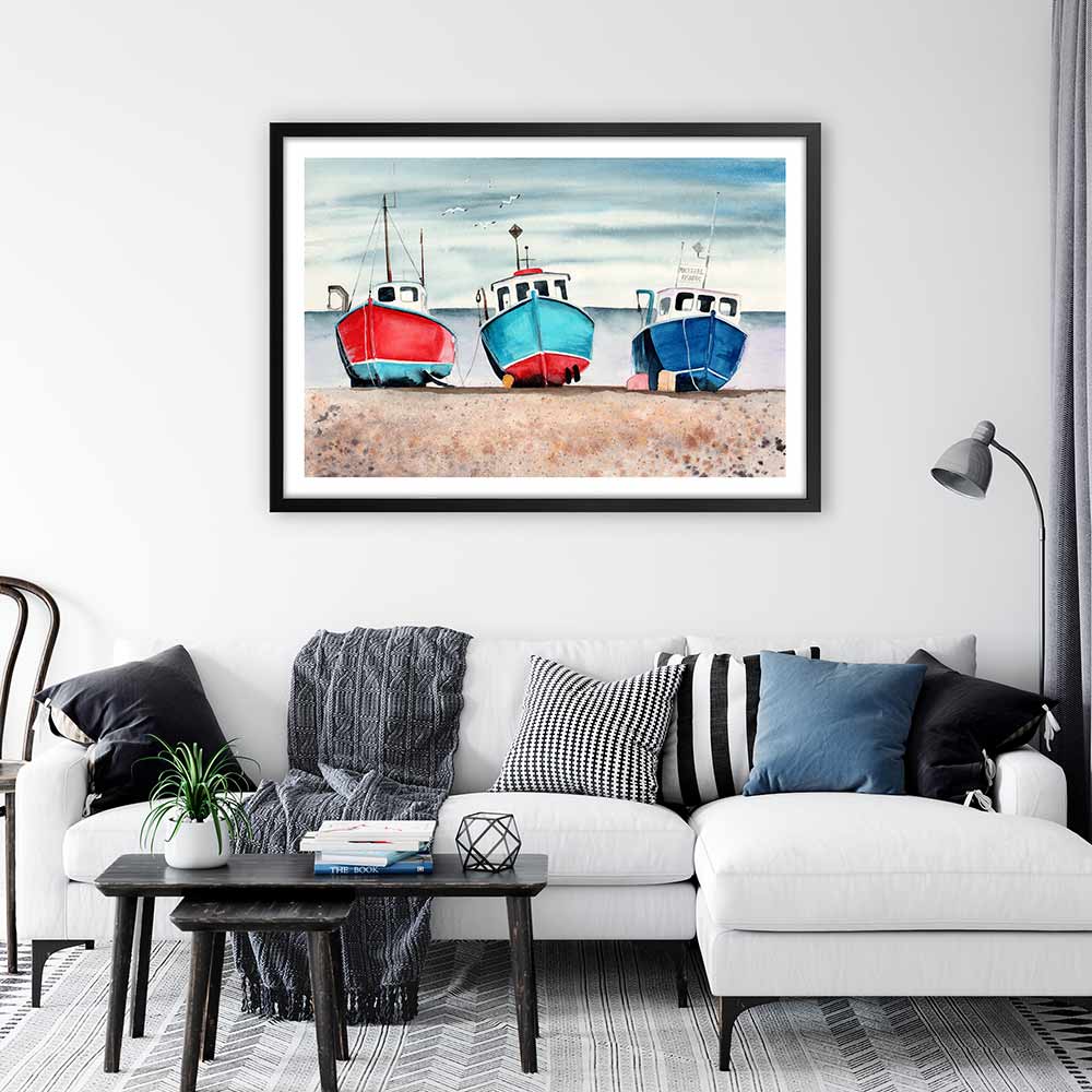 Three beached boats
