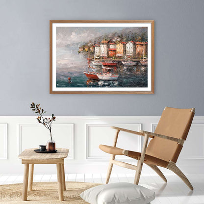Stormy harbour sailboats
